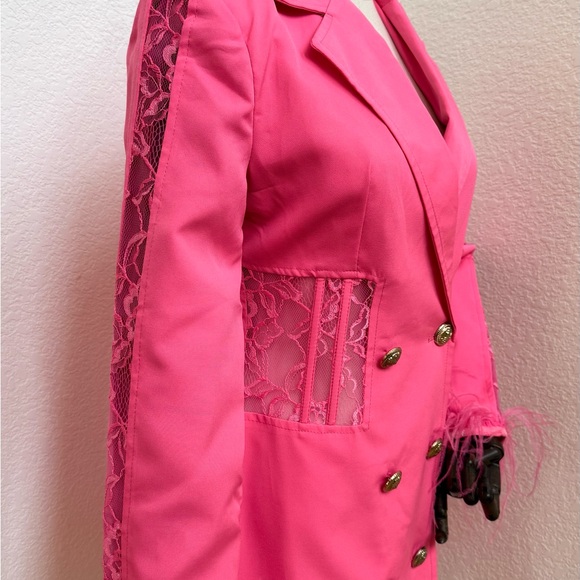 Elegant Pink Long Sleeve Dress - Picture 4 of 6